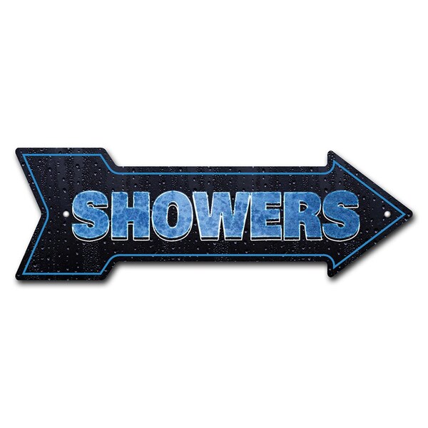 Signmission Showers Arrow Sign Funny Home Decor 24in Wide P-ARROW8-999615 - main